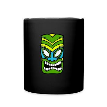 Tiki mask Hawaii - Full Colour Mug - black - Front