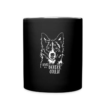 Aimé par un BORDER COLLIE Chien Chien Wilsigns - Mug uni - noir - Devant