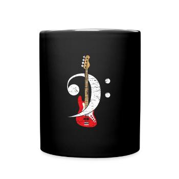 Bass Cleff Headstock - Guitare - Mug uni - noir - Devant