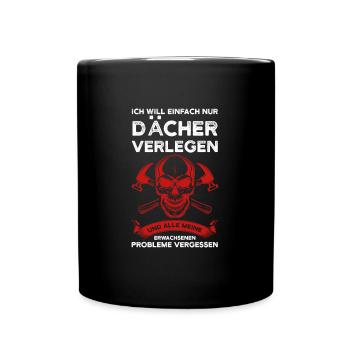 Dachdecker Beruf Dachdeckermeister Geschenk - Tasse einfarbig - Schwarz - Vorne