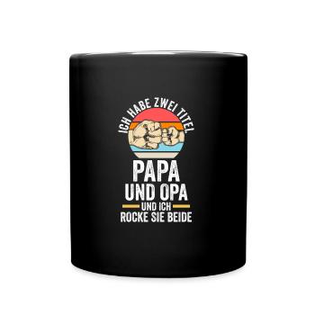 Papa & Opa Papa & Opa Familie Geschenk - Tasse einfarbig - Schwarz - Vorne