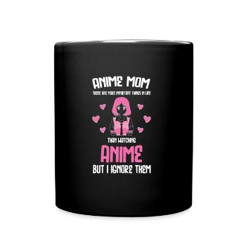 anime merch Anime anime mom Geschenk - Tasse einfarbig - Schwarz - Vorne