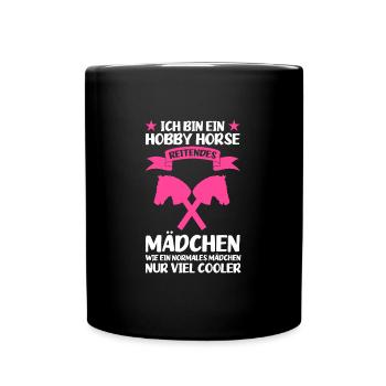 Hobby Horse Mädchen Hobby Horsing Geschenk - Tasse einfarbig - Schwarz - Vorne