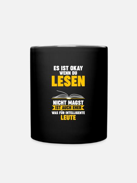 Lesen Bücher Leser Geschenk - Tasse einfarbig - Schwarz