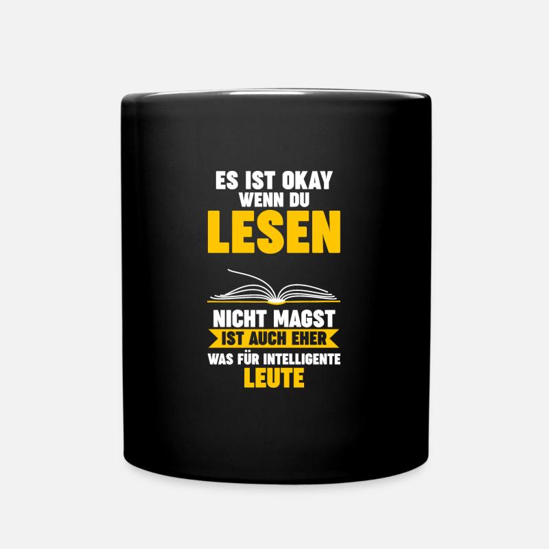 Lesen Bücher Leser Geschenk - Tasse einfarbig - Schwarz