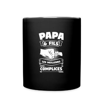 Papa & Sohn Familie Papa Geschenk - Tasse einfarbig - Schwarz - Vorne