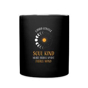 Libra Gentle Soul Kind Heart Bra... - Tasse einfarbig - Schwarz - Vorne