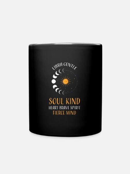 Libra Gentle Soul Kind Heart Bra... - Tasse einfarbig - Schwarz