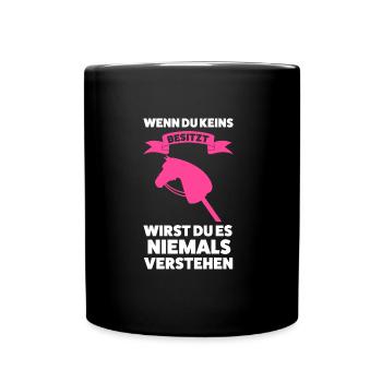 Hobby Horsing Pferd Steckenpferd Geschenk - Tasse einfarbig - Schwarz - Vorne