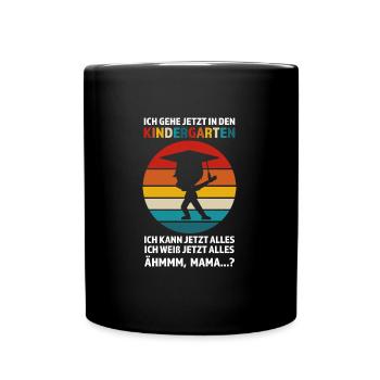 Kindergarten Anfang Kindergartenkind Geschenk - Tasse einfarbig - Schwarz - Vorne