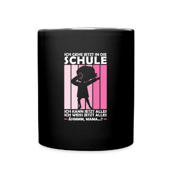 Schulkind Dabbing Schulstart Geschenk - Tasse einfarbig - Schwarz - Vorne