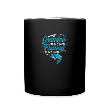 Opa ist mein Name Angeln ist mein Spiel - Tasse einfarbig - Schwarz - Vorne