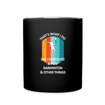 Badminton Badminton Badminton Player Chocolat - Mug uni - noir - Devant