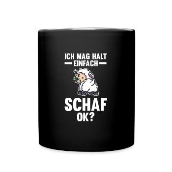 Schaf Landwirt Schafhalter Geschenk - Tasse einfarbig - Schwarz - Vorne