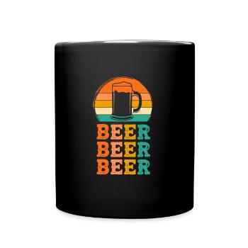Bier Retro-Design Bier Geschenk - Tasse einfarbig - Schwarz - Vorne