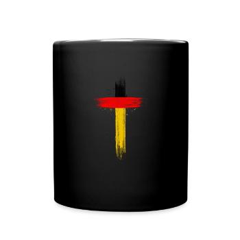 Deutschland Flagge Deutsche Fahne Used Look Heimat - Tasse einfarbig - Schwarz - Vorne