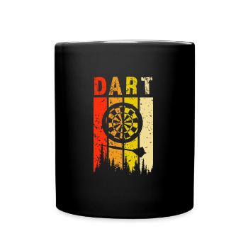 dart retro design dart Geschenk - Tasse einfarbig - Schwarz - Vorne