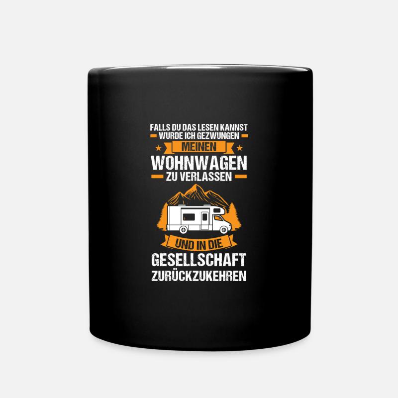 Campen Camping Camper Geschenk - Tasse einfarbig - Schwarz
