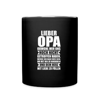 Opa Großvater Großväter Geschenk - Tasse einfarbig - Schwarz - Vorne