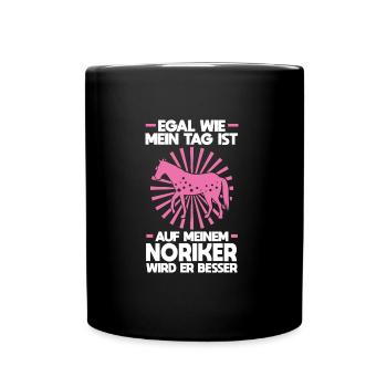 Noriker Pferd Pferdesport Geschenk - Tasse einfarbig - Schwarz - Vorne