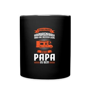 Camper Papa Vater Geschenk - Tasse einfarbig - Schwarz - Vorne
