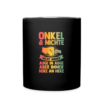 Patenonkel Pate Taufpate Geschenk - Tasse einfarbig - Schwarz - Vorne