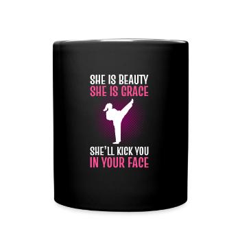 Karate Self-Defense Martial Arts - Full Colour Mug - black - Front