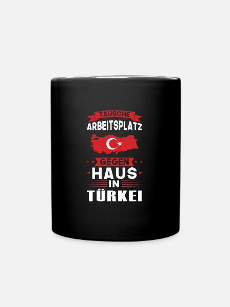 Türkei Flagge Türkisch Geschenk - Tasse einfarbig - Schwarz