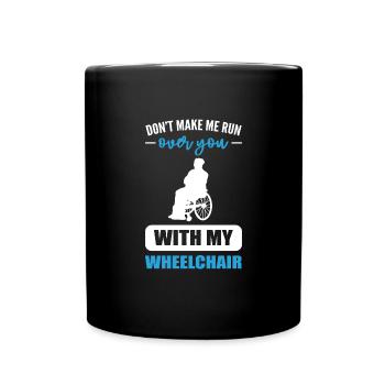 Rollstuhl - Tasse einfarbig - Schwarz - Vorne