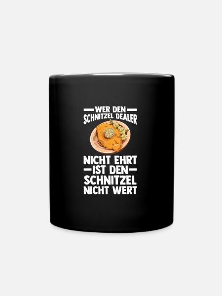 Schnitzel Wiener Schnitzelliebhaber Geschenk - Tasse einfarbig - Schwarz