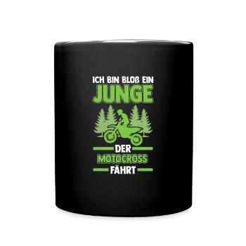 Motocross Biker Motocross-Fahrer Geschenk - Tasse einfarbig - Schwarz - Vorne