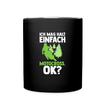 Motocross Biker Dirt Biking Geschenk - Tasse einfarbig - Schwarz - Vorne