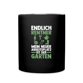 Garten Ruhestand Hobbygärtner Geschenk - Tasse einfarbig - Schwarz - Vorne