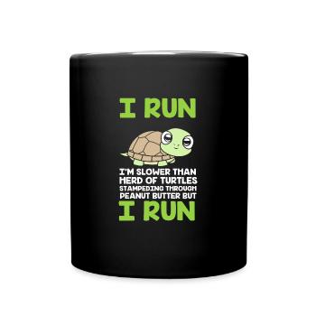 Marathon Marathonläufer - Tasse einfarbig - Schwarz - Vorne