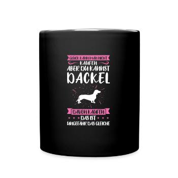 Dackel Hund Dackel Besitzer Geschenk - Tasse einfarbig - Schwarz - Vorne
