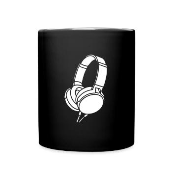 Kopfhörer - Headphones - Tasse einfarbig - Schwarz - Vorne