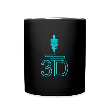3d printing - 3d printer printing gift - Full Colour Mug - black - Front