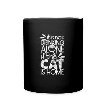 ce n’est pas boire seul si le chat est à la maison - Cat - Mug uni - noir - Devant