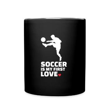 I love Football Stylish Soccer Silhouette - Full Colour Mug - black - Front