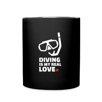 Ich Liebe Tauchen - Tasse einfarbig - Schwarz - Vorne