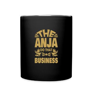 Vorname Anja - Tasse einfarbig - Schwarz - Vorne