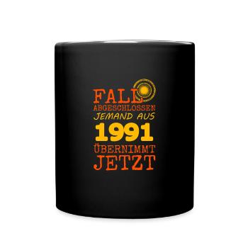 abgeschlossen 1991 - Tasse einfarbig - Schwarz - Vorne