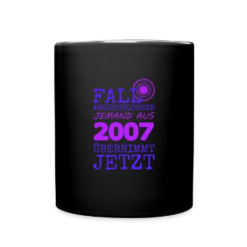 abgeschlossen 2007 - Tasse einfarbig - Schwarz - Vorne