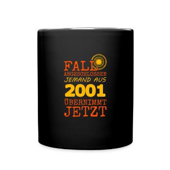 abgeschlossen 2001 - Tasse einfarbig - Schwarz - Vorne