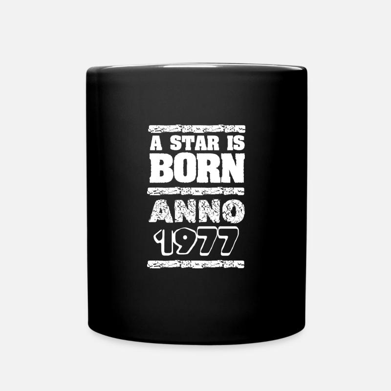 Jahrgang 1977 - Tasse einfarbig - Schwarz