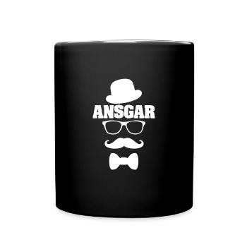 Schnauzer Ansgar - Tasse einfarbig - Schwarz - Vorne