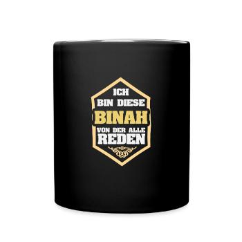 Binah als Rufname - Tasse einfarbig - Schwarz - Vorne