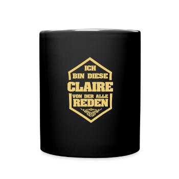 Rufname Claire - Tasse einfarbig - Schwarz - Vorne