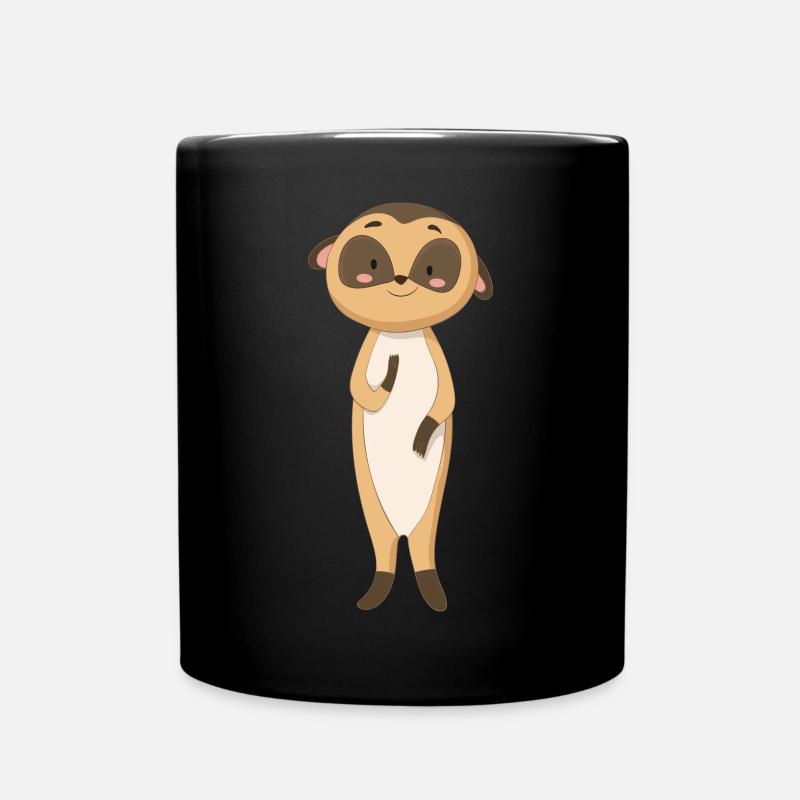Cooles Erdmännchen - Tasse einfarbig - Schwarz