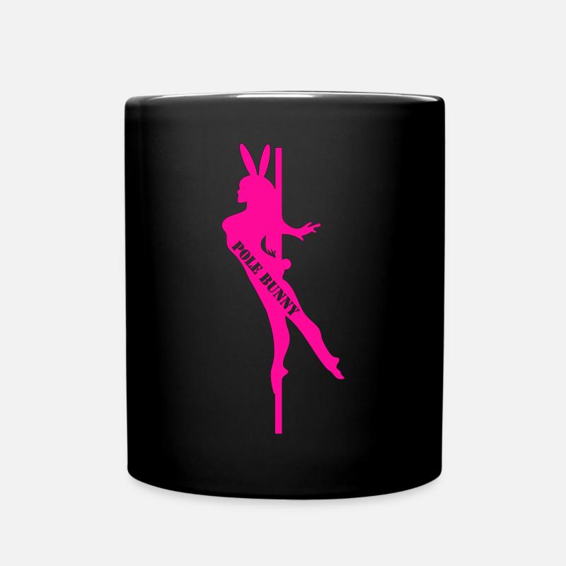 Pole Bunny Silhouette - Full Colour Mug - black